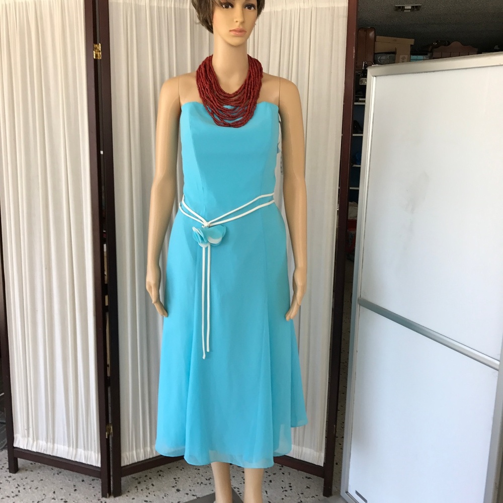 Women's B2 Blue Strapless Formal Party Prom Dress